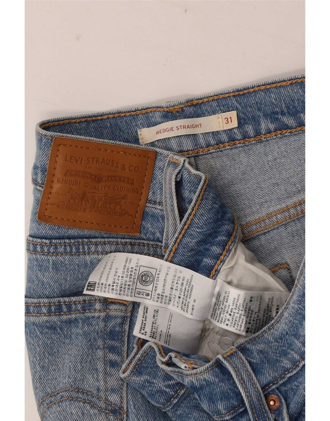 Jeans dritti Wedgie da donna Levi's W31 L28 cotone blu