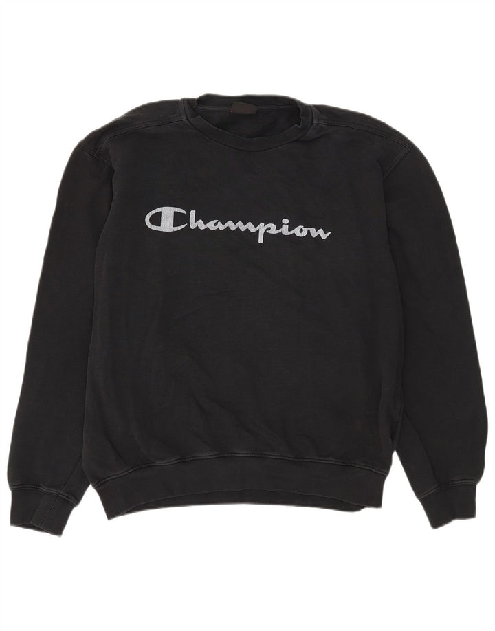 Felpa grafica da donna Champion Jumper XL in cotone nero