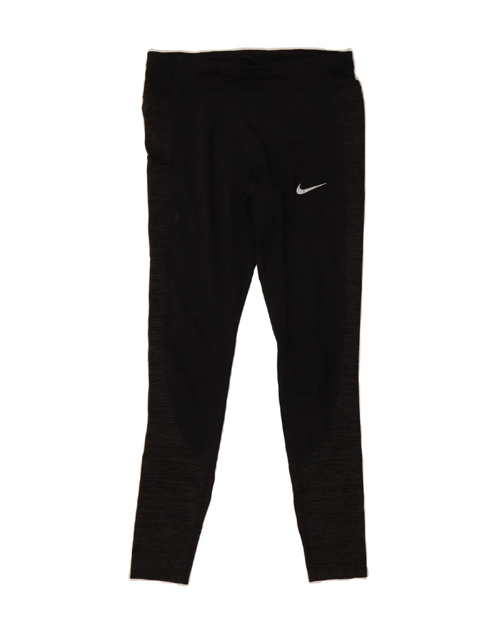 NIKE Womens Dri Fit Leggings UK 14 Medium Black Polyester Vintage Nike and Second-Hand Nike from Messina Hembry 