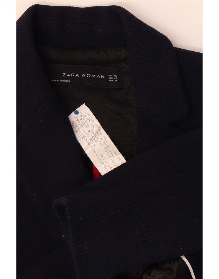 Giacca blazer a 1 bottone da donna Zara UK 6 XS poliestere blu navy