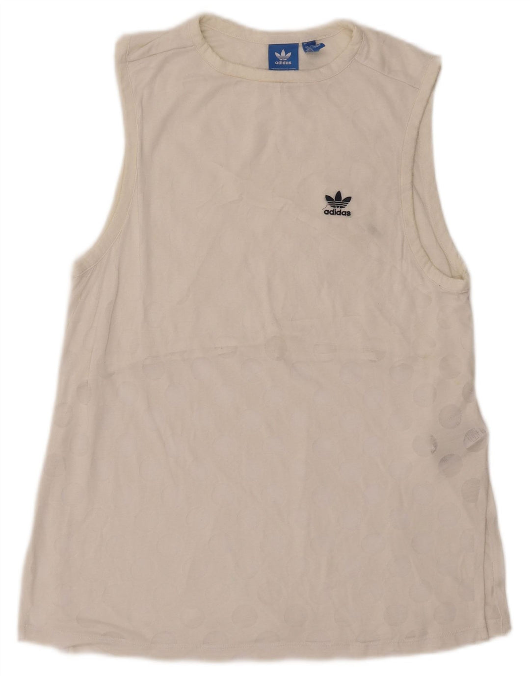 Canotta da donna ADIDAS UK 10 piccola in poliestere geometrico bianco