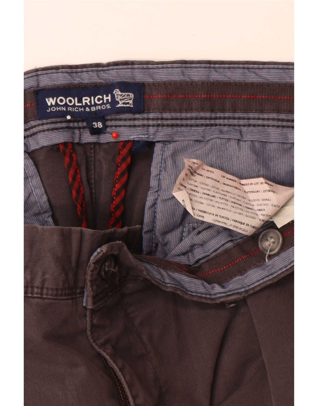 Pantaloni chino dritti da uomo Woolrich W38 L32 in cotone grigio