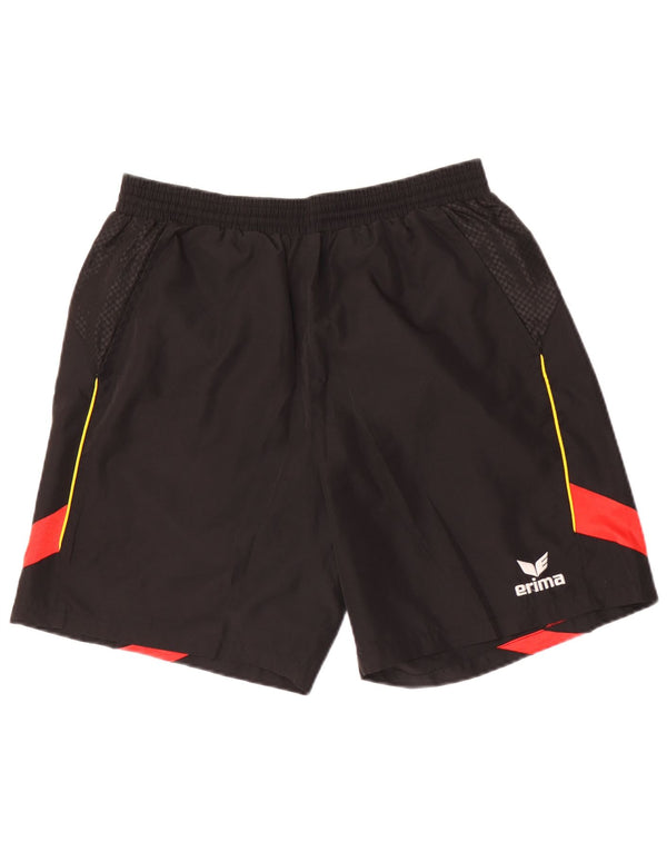 Pantaloncini sportivi da uomo Erima grandi in poliestere color block nero