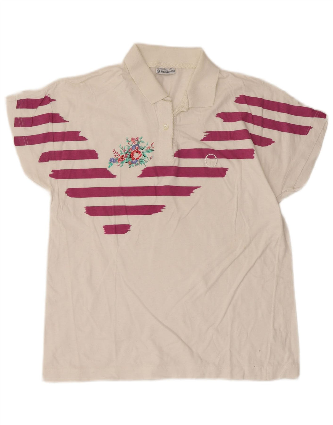 Polo Donna Sergio Tacchini IT 44 Cotone Rigato Medio Bianco