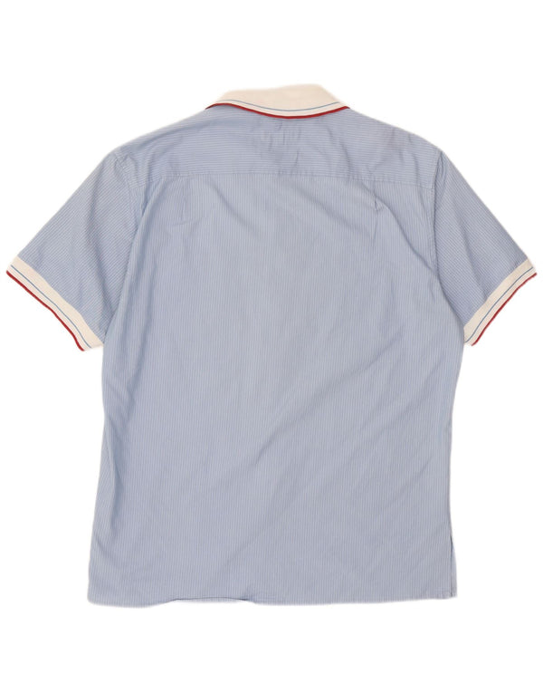 Camicia a maniche corte da uomo Iceberg XL in cotone gessato blu