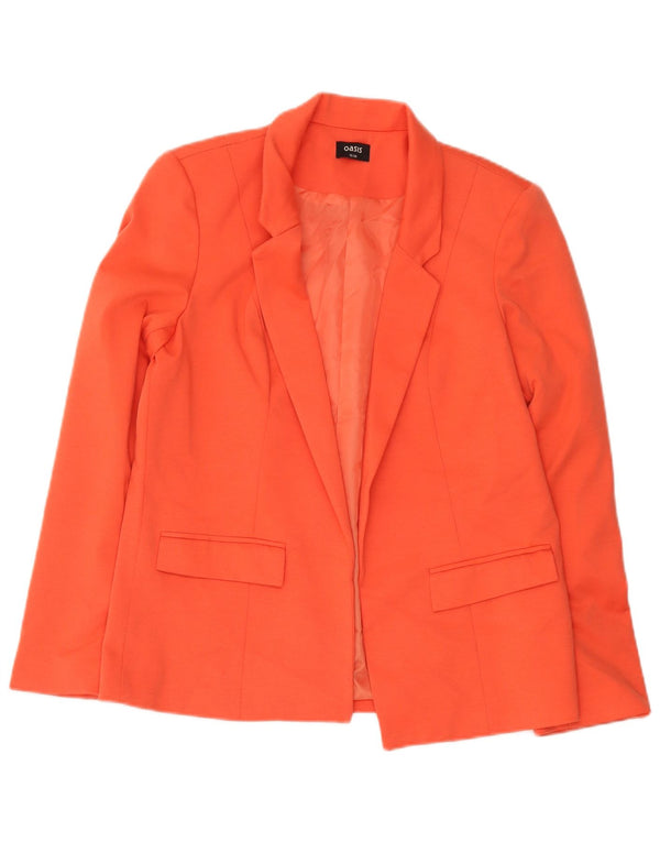 Giacca blazer aperta da donna Oasis UK 12 Poliestere arancione medio