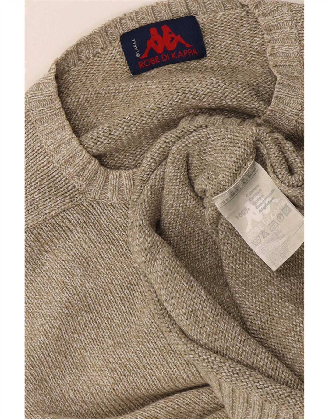 Maglione Kappa Uomo Girocollo Maglione Grande in Cotone Beige