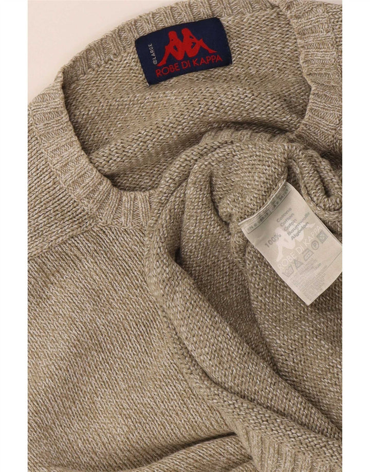 Maglione Kappa Uomo Girocollo Maglione Grande in Cotone Beige