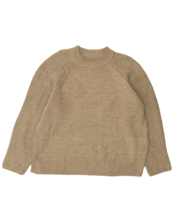 Maglione maglione a collo alto da donna Marks & Spencer UK 16 grande acrilico beige