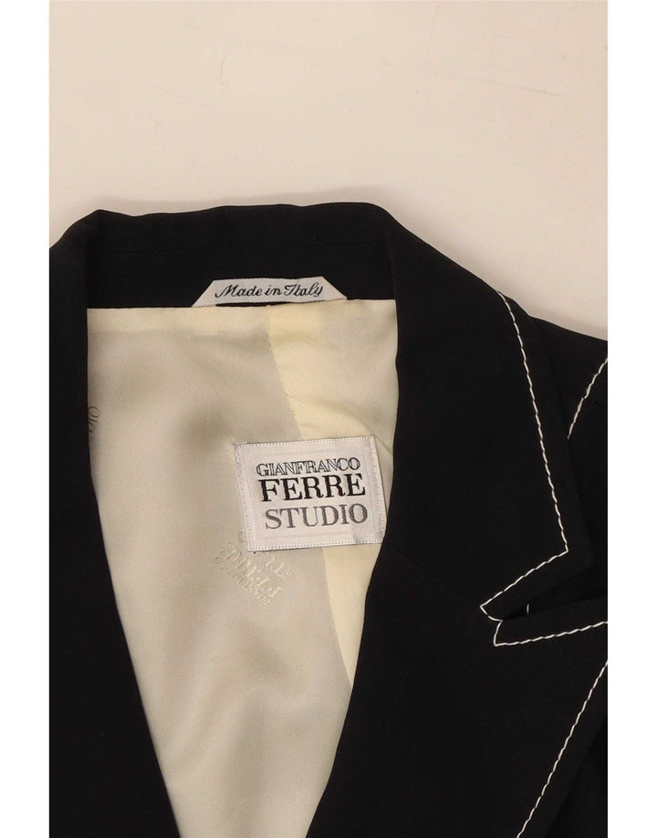 Giacca blazer da donna Gianfranco Ferre UK 14 media blu navy a righe