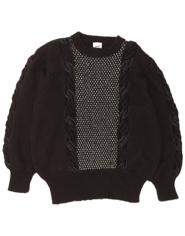 Maglione maglione girocollo da donna vestibilità ampia C&A EU 48/50 XL acrilico nero