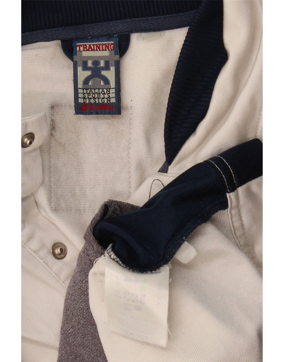 Giacca da tuta da uomo LOTTO UK 44/46 2XL Poliestere color block bianco