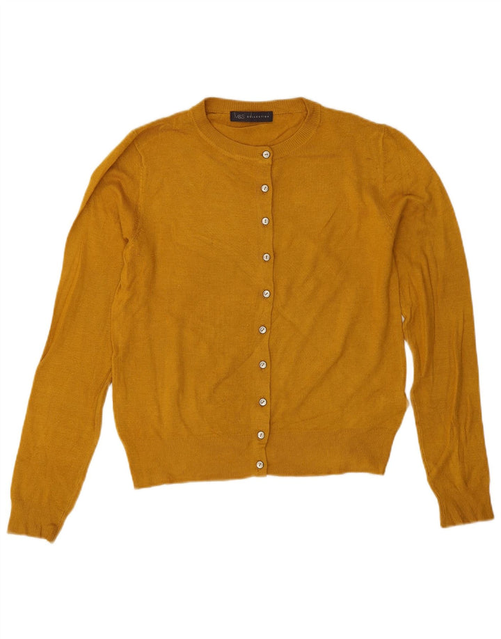 Maglione cardigan oversize da donna Marks & Spencer UK 8 piccolo giallo