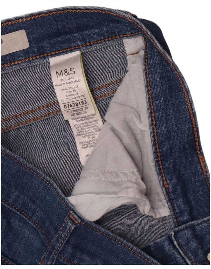 Jeans cropped da donna Marks & Spencer UK 12 medio W32 L21 cotone blu