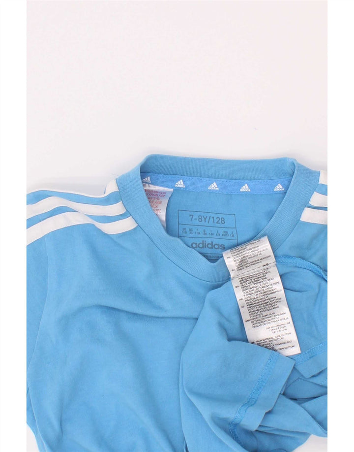 T-shirt Adidas da ragazzo Top 7-8 anni in cotone blu