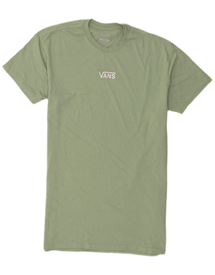 T-shirt alta da uomo a maniche corte Vans Small in cotone verde