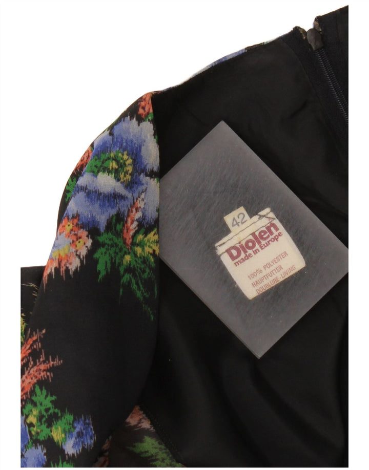 Abito lungo da donna Diolen EU 42 Grande poliestere floreale nero