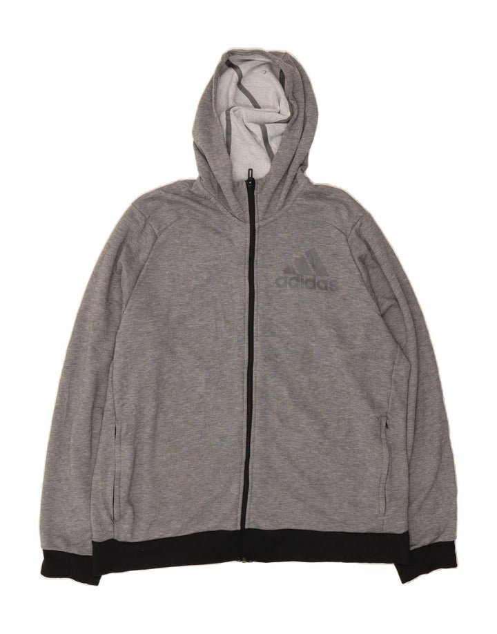 ADIDAS Mens Climalite Zip Hoodie Sweater XL Grey Polyester Vintage Adidas and Second-Hand Adidas from Messina Hembry 