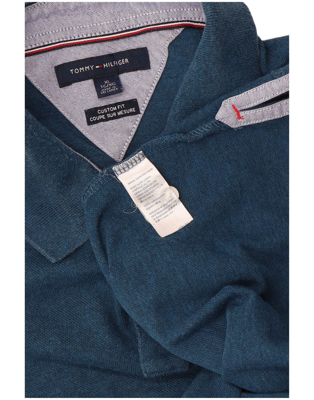 TOMMY HILFIGER Polo da uomo su misura XL in cotone blu
