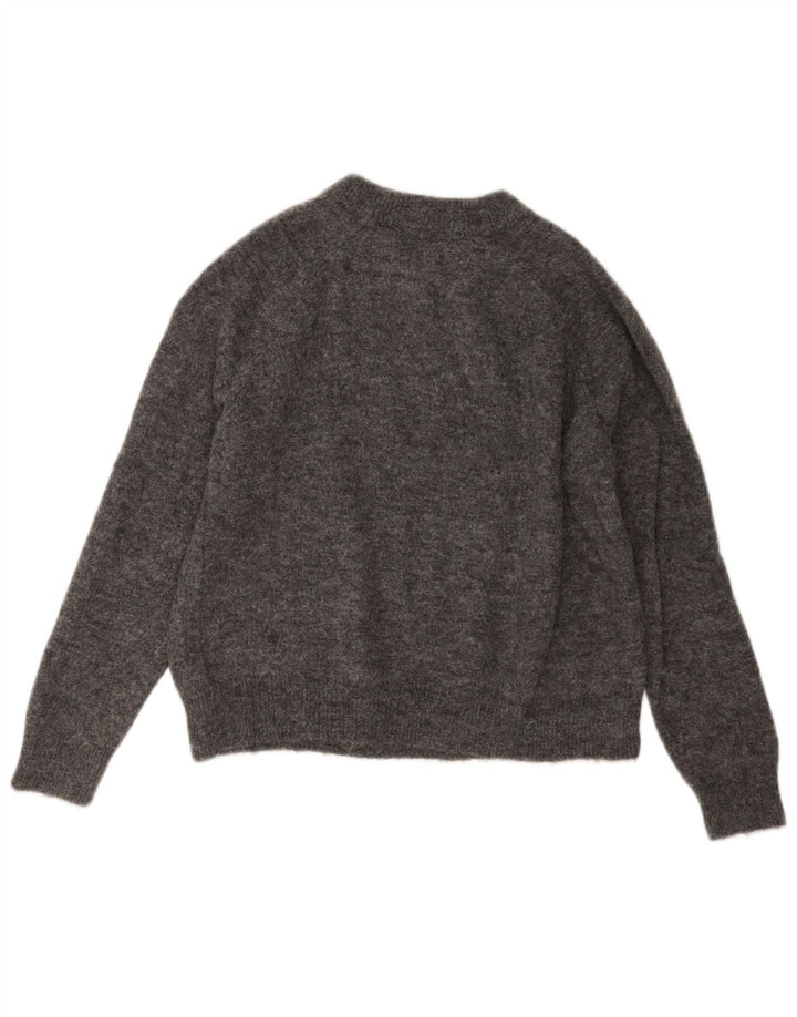 Maglione maglione oversize con scollo a barca da donna Zara UK 10 piccolo nylon grigio