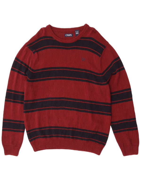 Chaps Uomo Maglione con scollo a barca Maglione XL Cotone a righe marrone