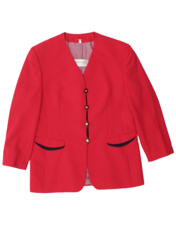 Giacca blazer da donna a 4 bottoni con maniche a 3/4 Marcona UK 20 2XL poliestere rosso
