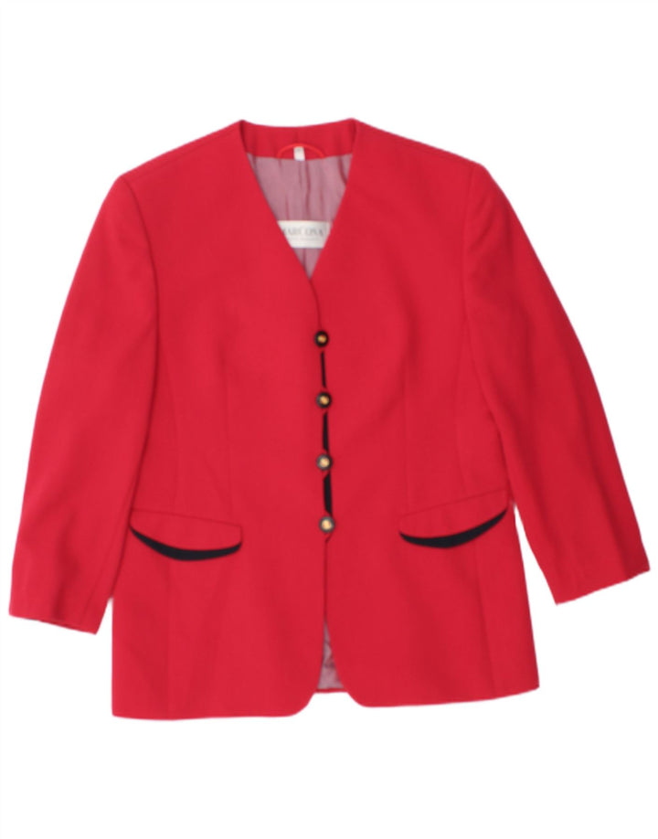 Giacca blazer da donna a 4 bottoni con maniche a 3/4 Marcona UK 20 2XL poliestere rosso