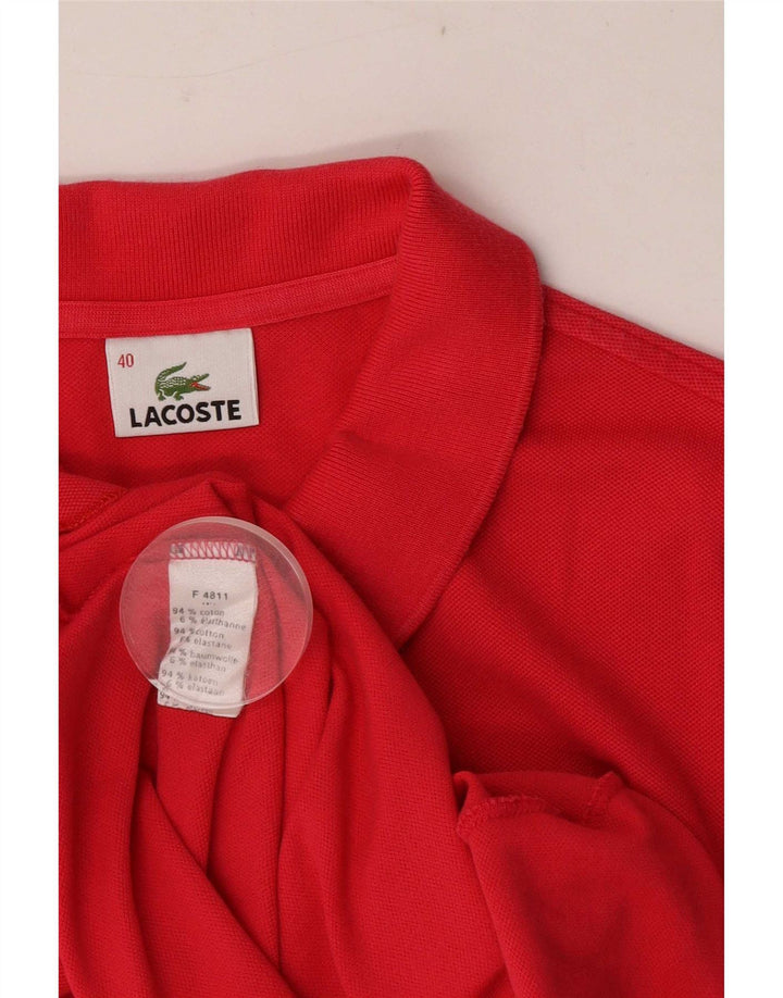 Polo da donna a maniche corte Lacoste taglia 40 cotone rosso medio