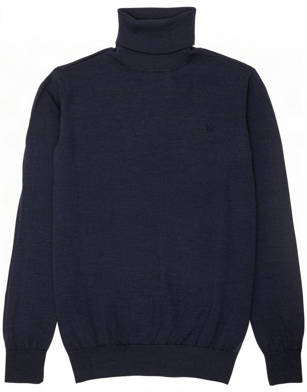 Crew Clothing Maglione da uomo con collo alto e lana merino media blu navy