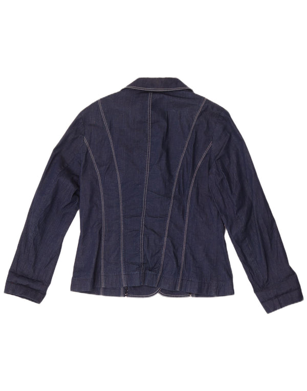 Giacca blazer in denim a 3 bottoni da donna Conrad US 8 blu navy medio