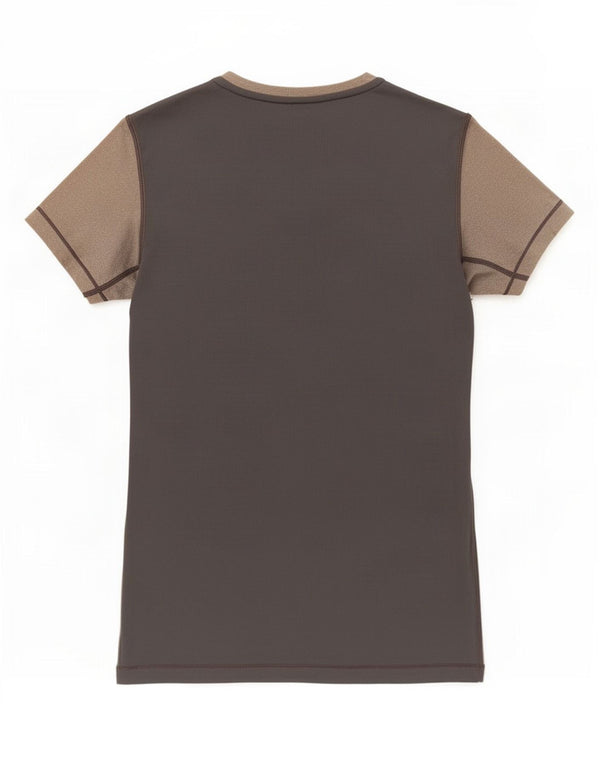 T-shirt Nike Dri Fit da donna Top UK 8 Small Grigio Colourblock Poliestere