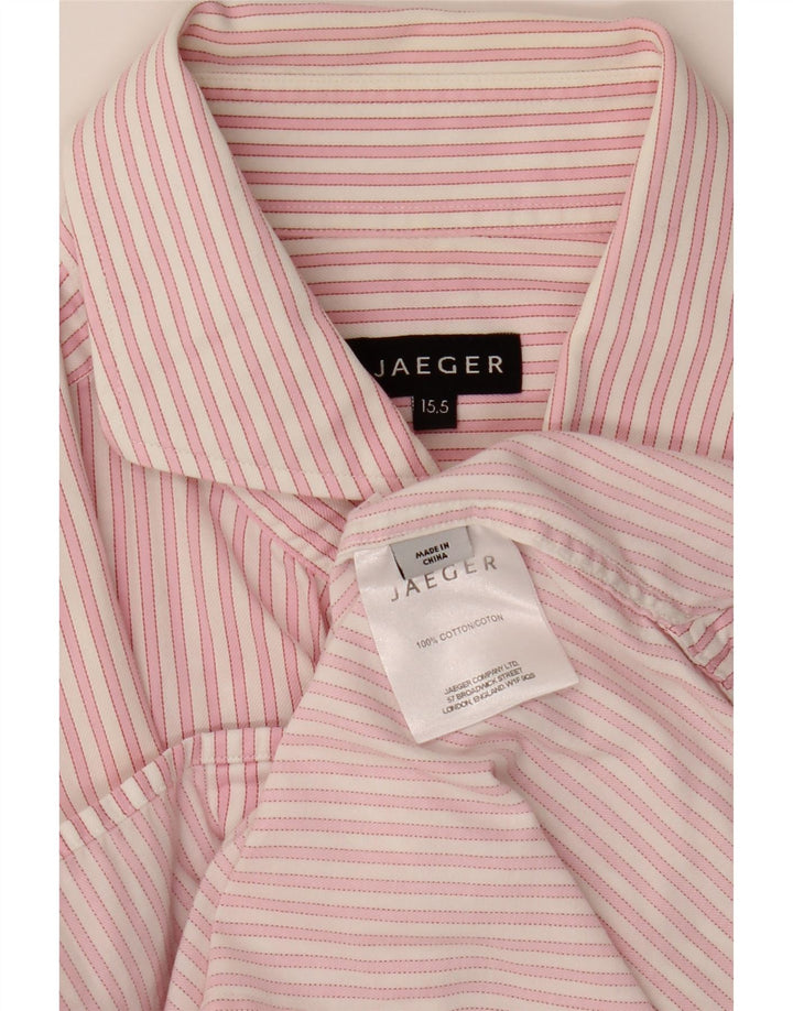Camicia formale da uomo JAEGER taglia 15 1/2 cotone gessato rosa medio