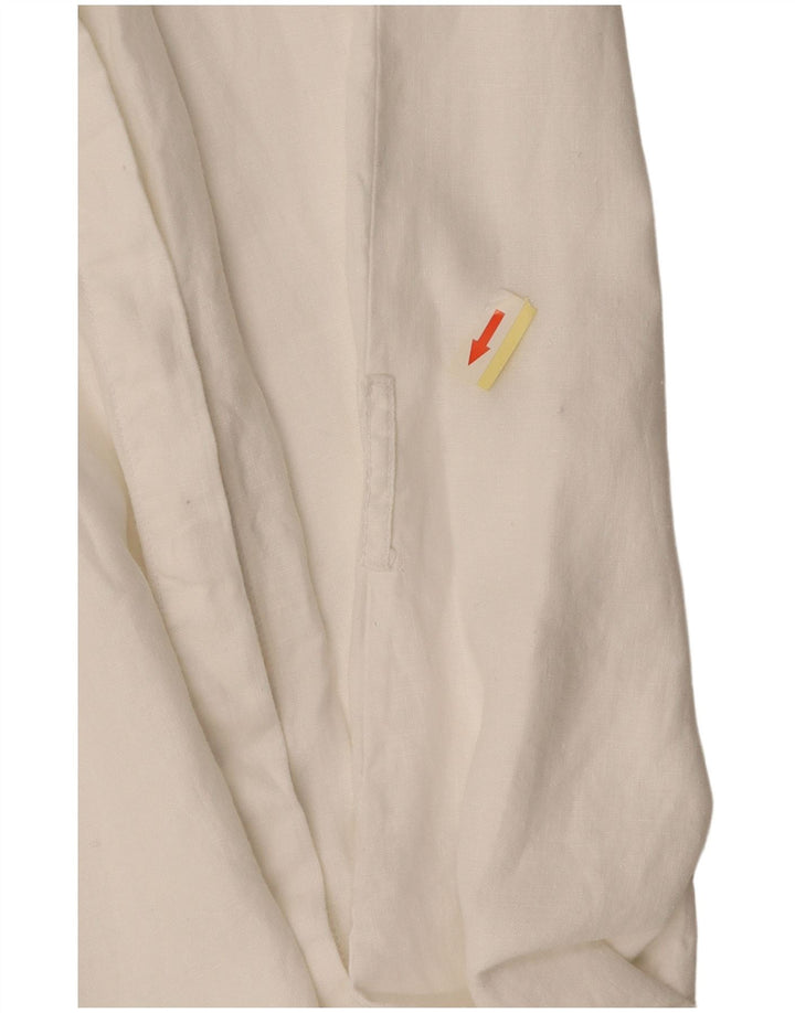 JASPER CONRAN Camicetta da donna a maniche corte a maniche lunghe UK 16 Large Bianca