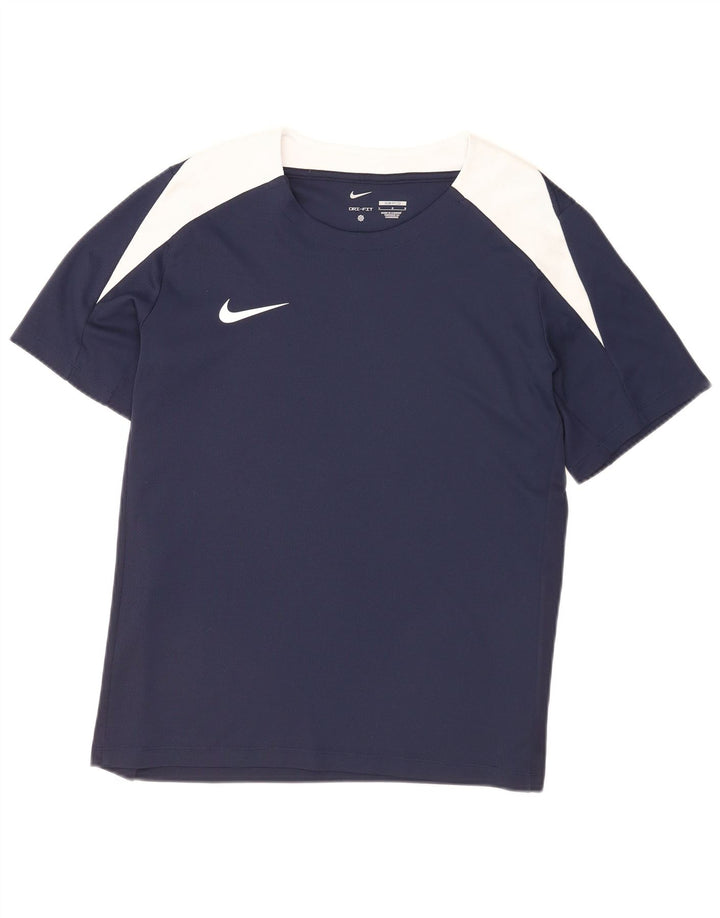 T-shirt Nike da uomo Dri Fit Slim Top Large in poliestere color block blu navy
