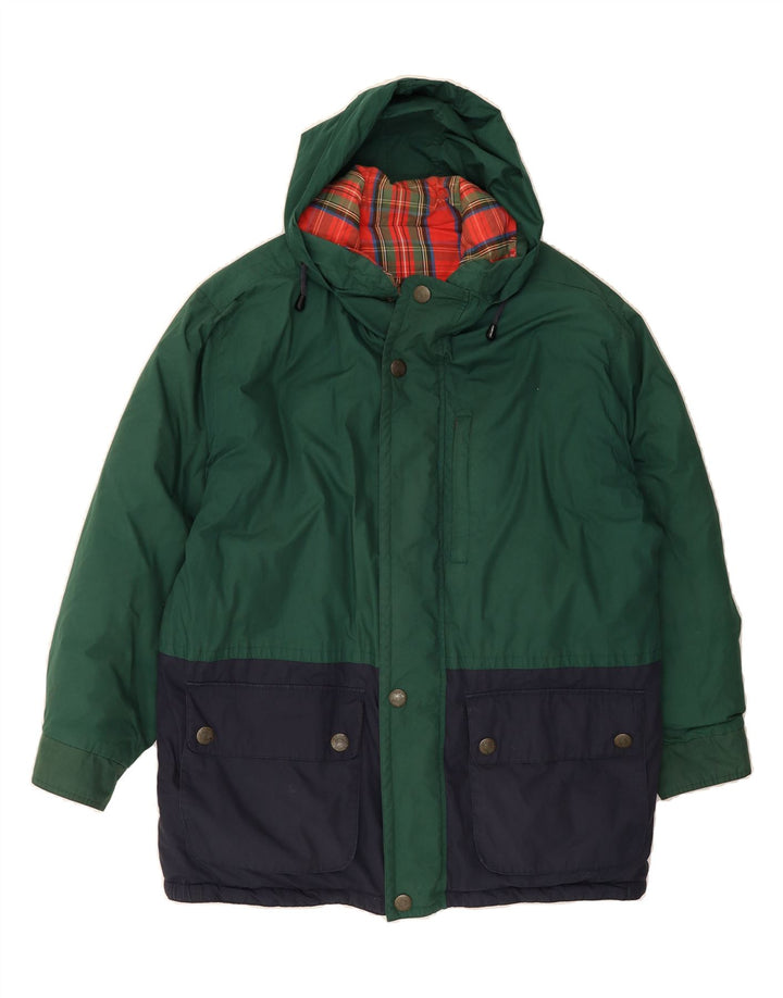 MCGREGOR Mens Hooded Reversible Jacket UK 40 Large Green Colourblock Vintage McGregor and Second-Hand McGregor from Messina Hembry 
