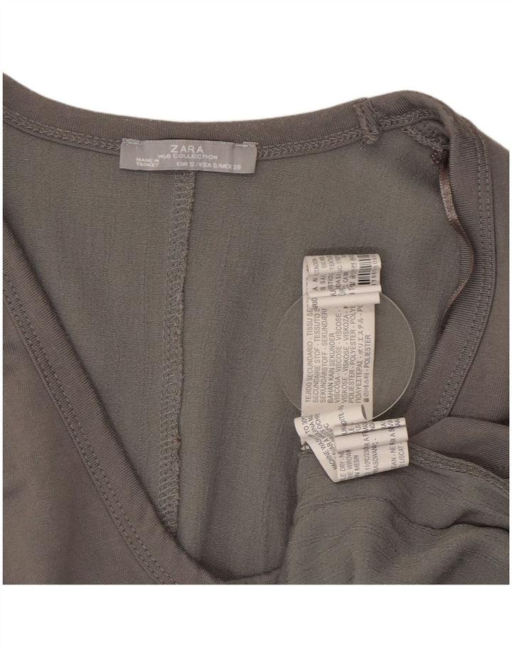 Camicetta asimmetrica da donna Zara Top UK 10 piccola viscosa grigia
