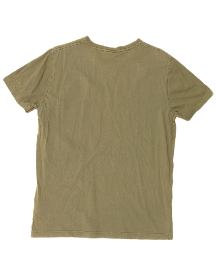 Gant T-shirt regolare da uomo Top in cotone kaki medio