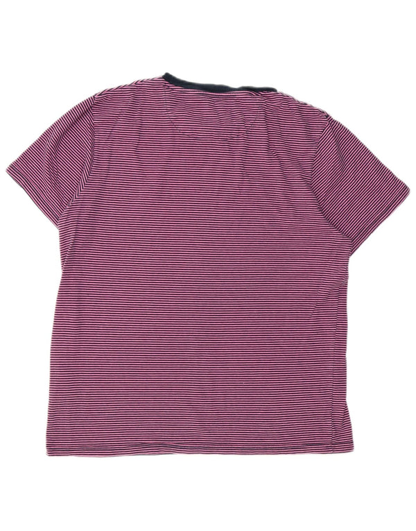 Lyle & Scott T-shirt da donna Top UK 16 Large Viola Gessato Cotone
