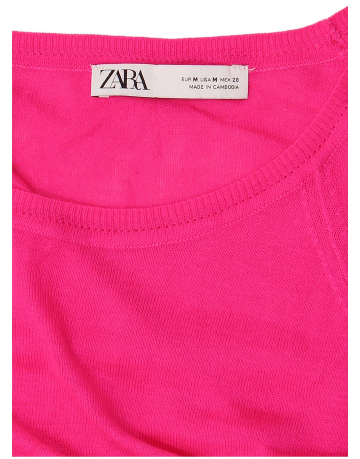Maglione ZARA da donna con scollo a barca UK 14 Rosa medio