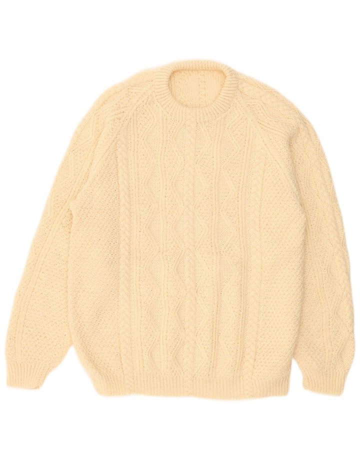 Maglione maglione girocollo da uomo vintage 2XL Beige