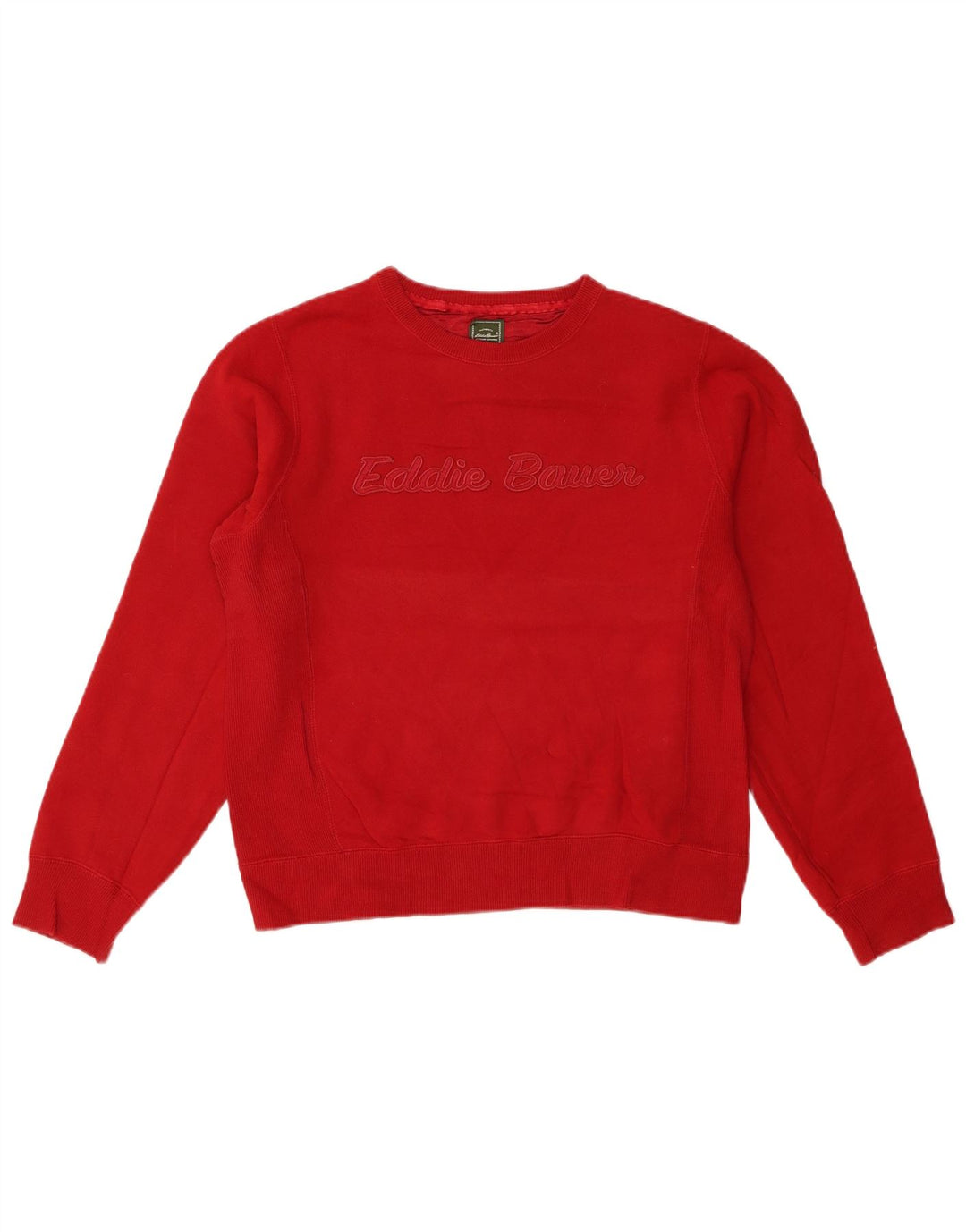 Felpa grafica da donna Eddie Bauer UK 14 cotone rosso medio