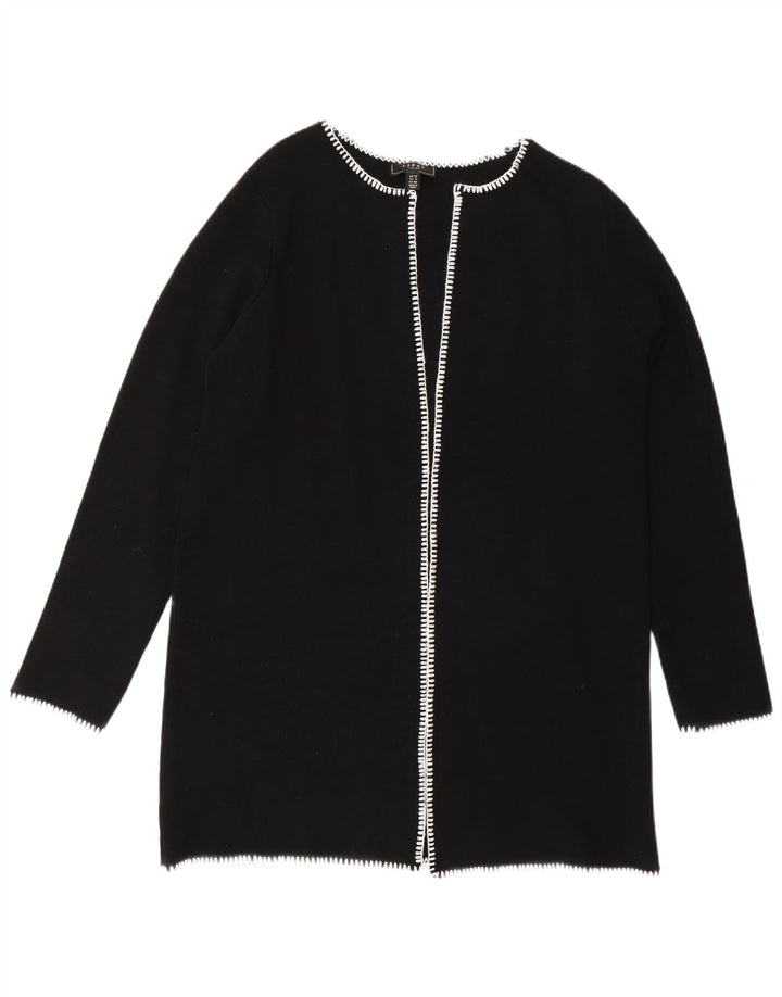Maglione cardigan aperto lungo da donna Lipsy UK 12 Viscosa nera media