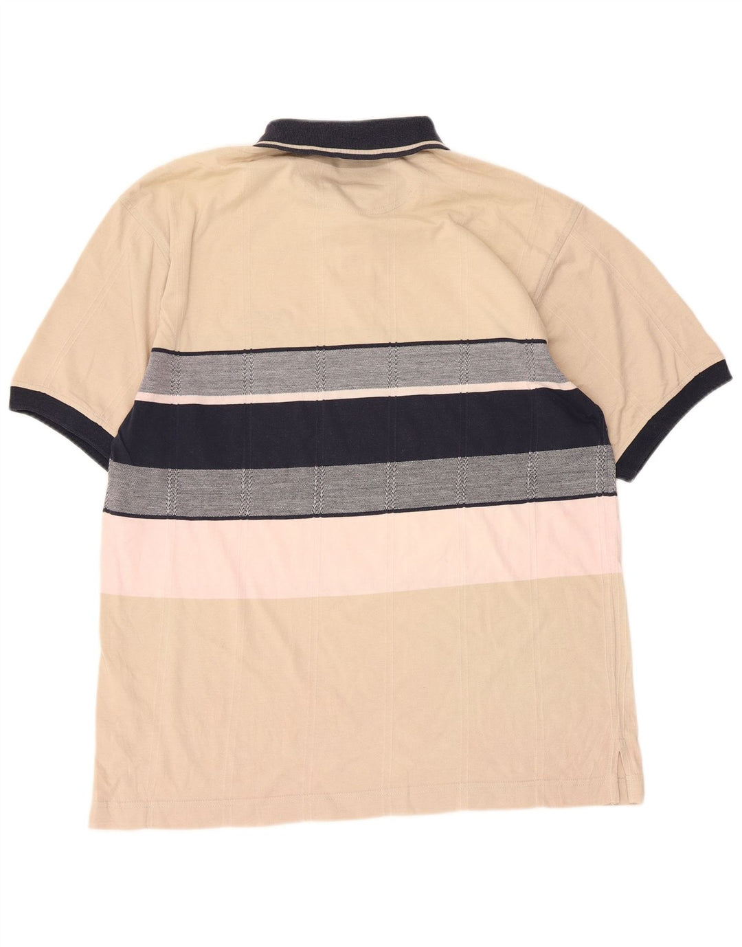 LOTTO Mens Polo Shirt Large Beige Colourblock Cotton