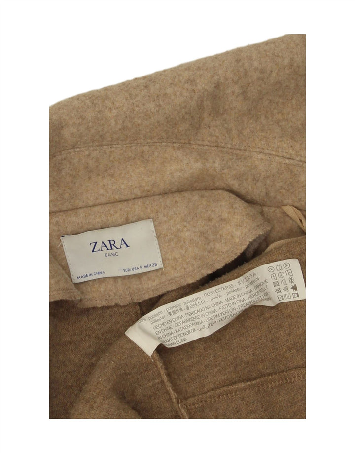 Soprabito oversize aperto da donna Zara UK 10 piccolo poliestere beige