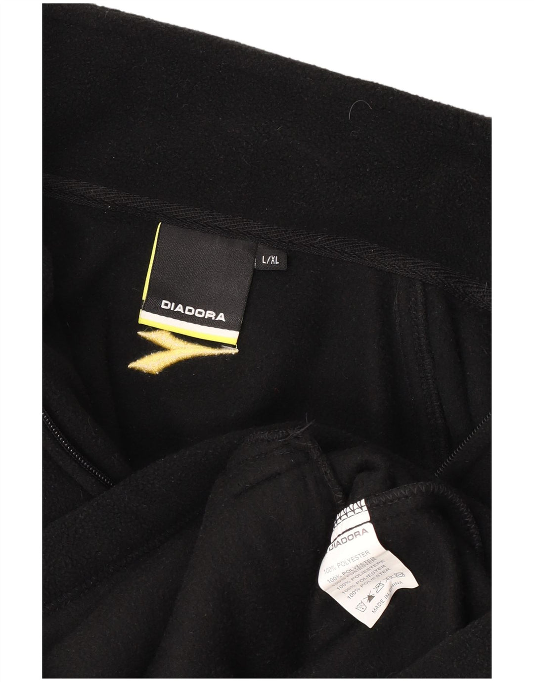 Giacca in pile da uomo Diadora UK 40 Large Nero Colourblock Poliestere