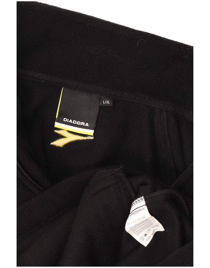 Giacca in pile da uomo Diadora UK 40 Large Nero Colourblock Poliestere