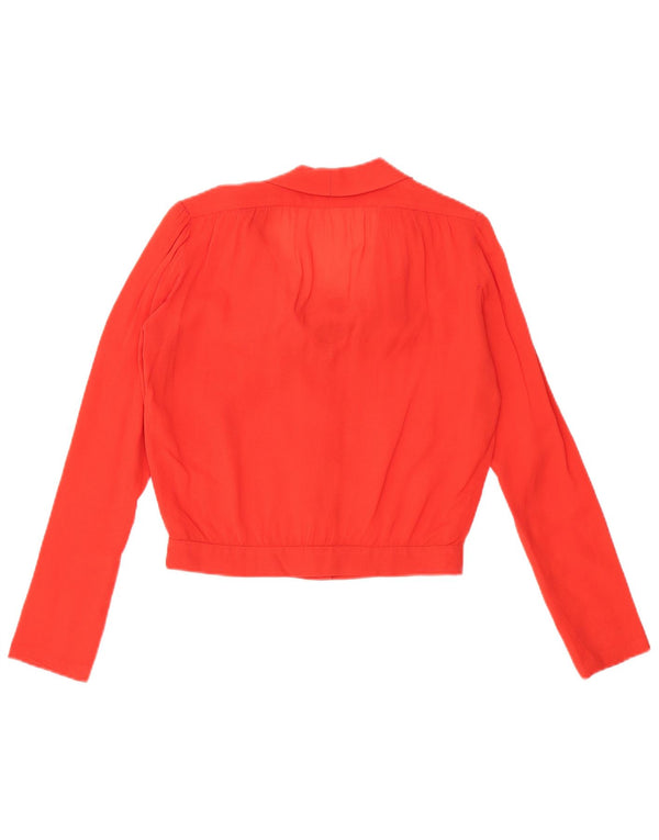 Camicetta da donna VINTAGE con cravatta frontale trasparente UK 16 grande rossa