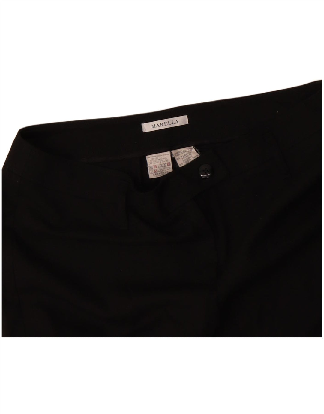 Pantaloni da abito dritti da donna MARELLA UK 14 Large W34 L28 Poliestere nero
