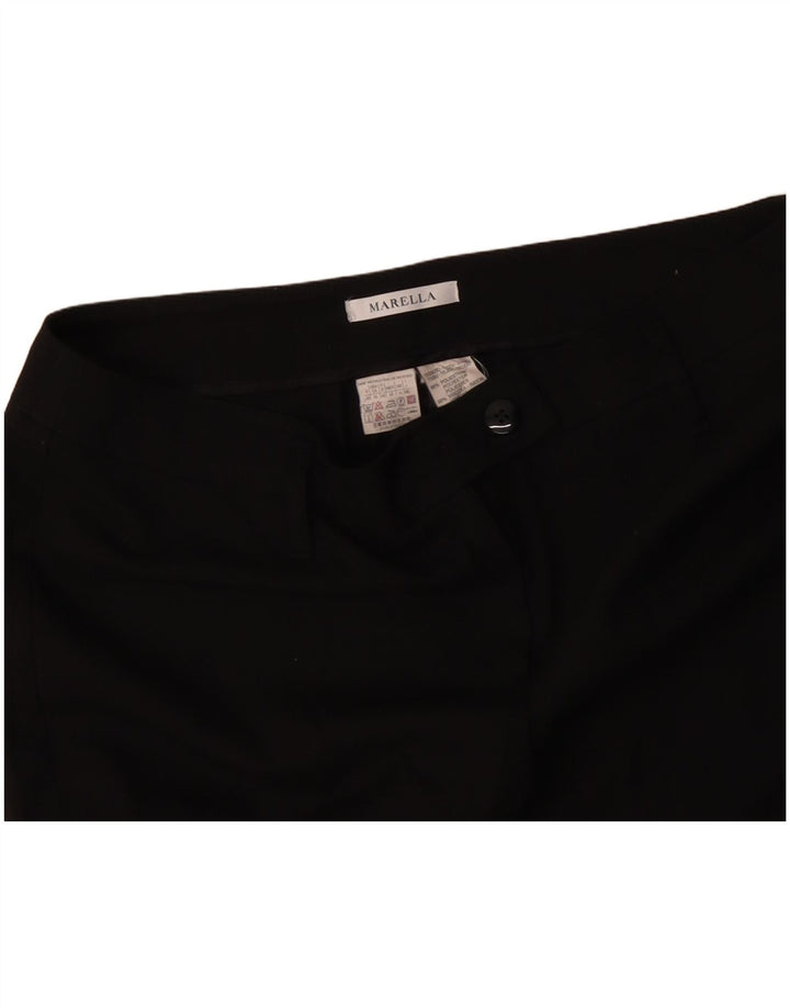 Pantaloni da abito dritti da donna MARELLA UK 14 Large W34 L28 Poliestere nero
