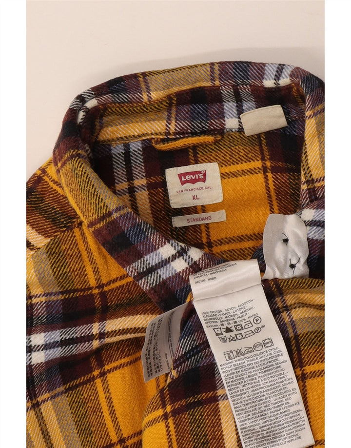 Camicia Levi's da uomo in flanella vestibilità standard XL cotone scozzese giallo